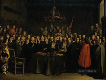 Borch II Gerard ter La ratificación del Tratado de Munster 15 de mayo de 1648 Christian Filippino Lippi Pinturas al óleo